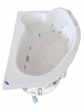 Sanplast Comfort white corner bathtub with hydromassage 180x120